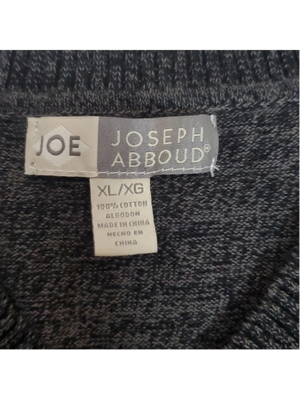 Joseph Abboud JOE Gray Sweater Vest XL Designed 100% Cotton Men's